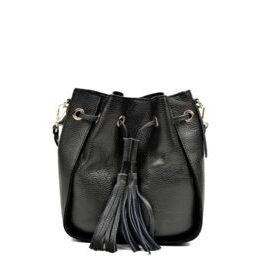 Schwarze Damen Handtasche aus Leder Carla Ferreri