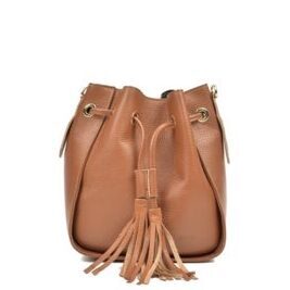 Cognac Damen Handtasche aus Leder Carla Ferreri