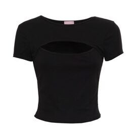 SCHWARZE DAMEN GLIMMED TOP